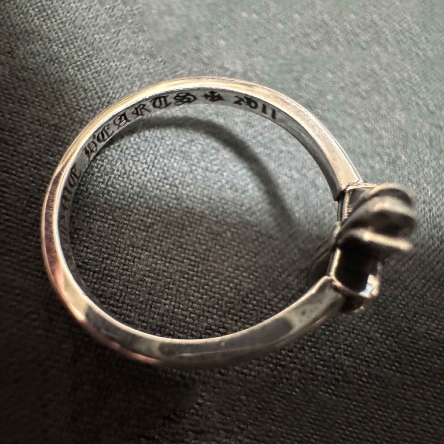 Sterling Silver Gothic Cross Tail Rings, Chrome Hearts Punk Statement Silver Pinky Ring