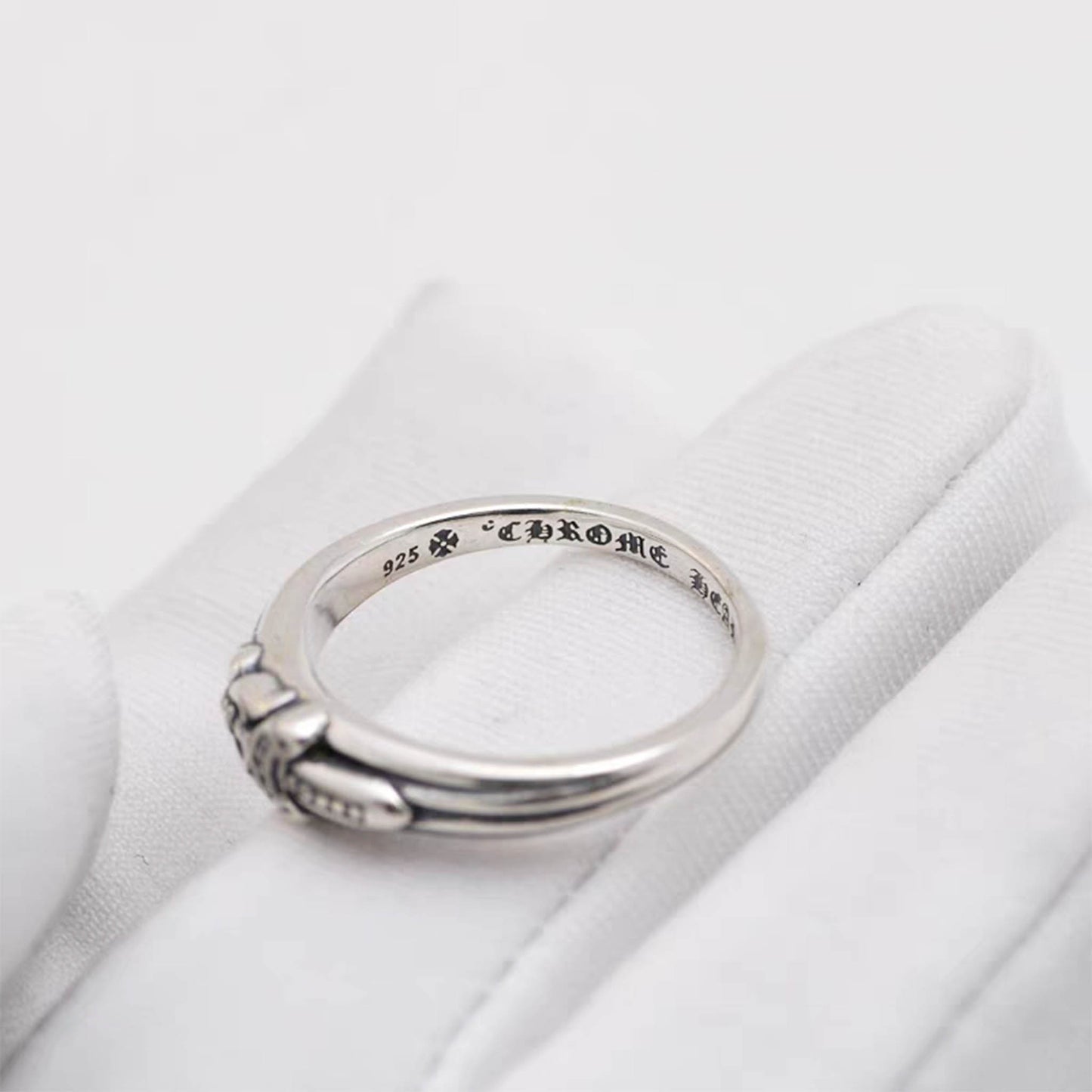 Sterling Silver Gothic Dagger Tail Ring, Chrome Hearts Punk Statement Silver Pinky Ring