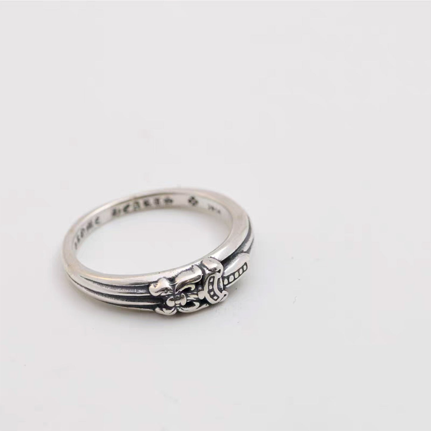 Sterling Silver Gothic Dagger Tail Ring, Chrome Hearts Punk Statement Silver Pinky Ring