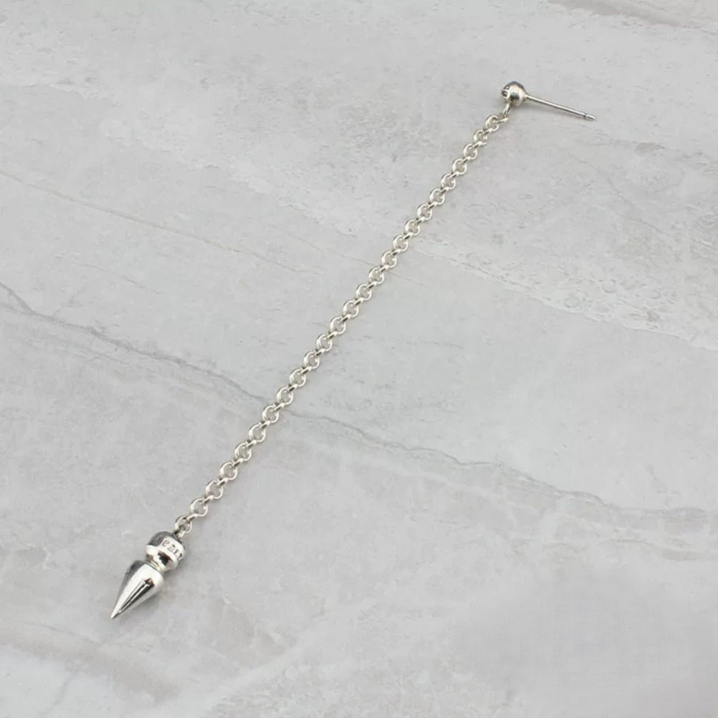Chrome Hearts Bullet Pendant Long Chain Earring, CH Sterling Silver Punk Statement Earrings