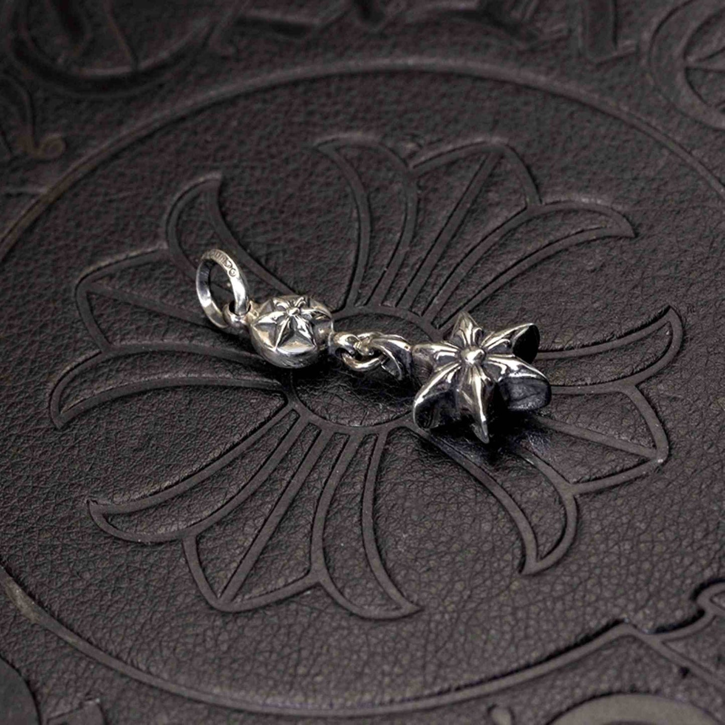 Chrome Hearts Hexagon Star Necklace Pendant, 925 Silver Punk Statement Charm