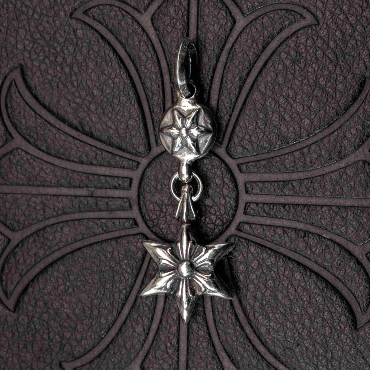 Chrome Hearts Hexagon Star Necklace Pendant, 925 Silver Punk Statement Charm