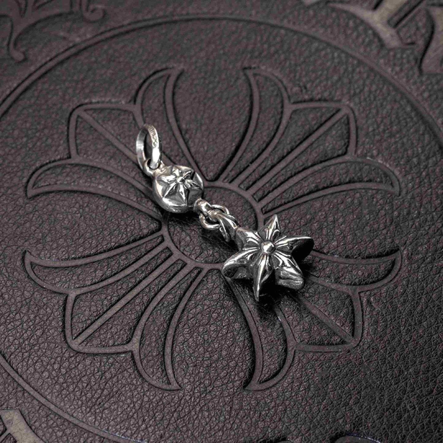 Chrome Hearts Hexagon Star Necklace Pendant, 925 Silver Punk Statement Charm