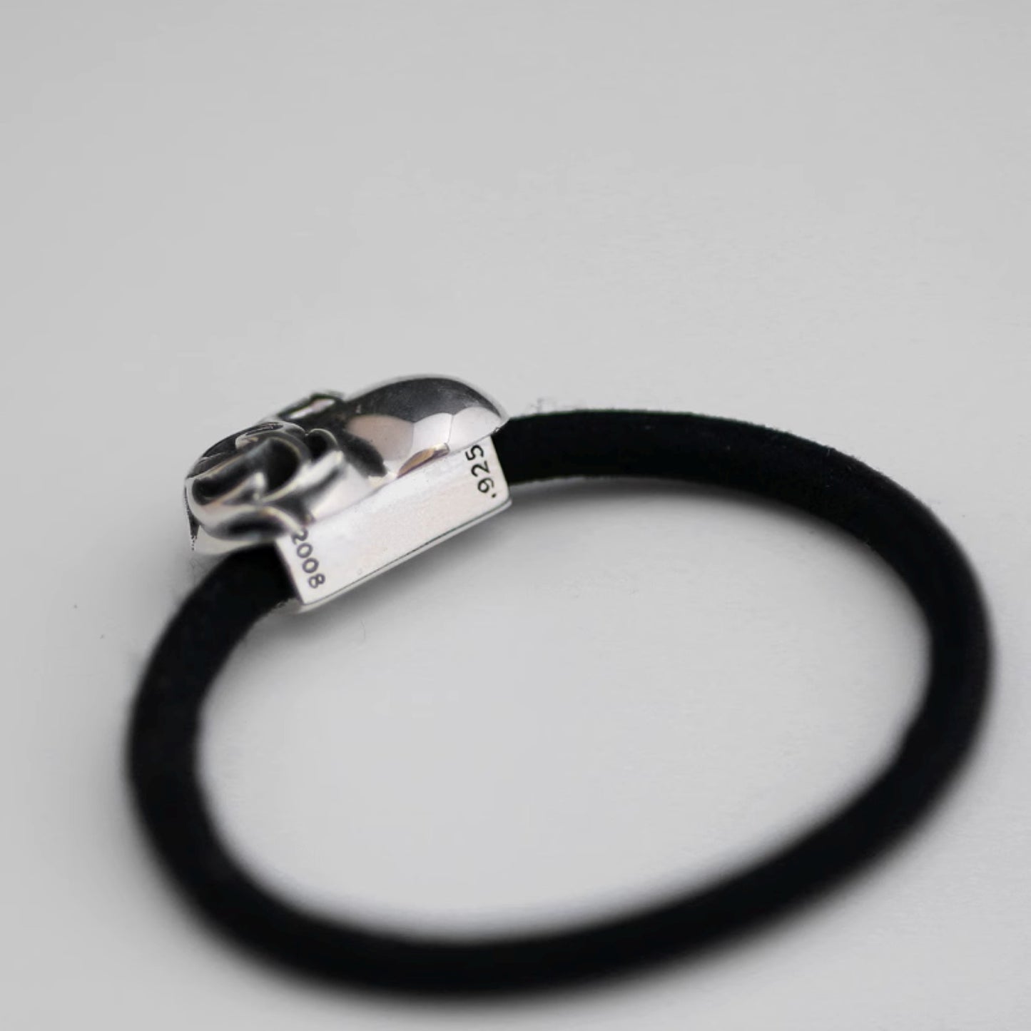 Chrome Hearts Hollow Heart Hair Ties & Bracelets, Sterling Silver Punk Statement Ponytail Holder