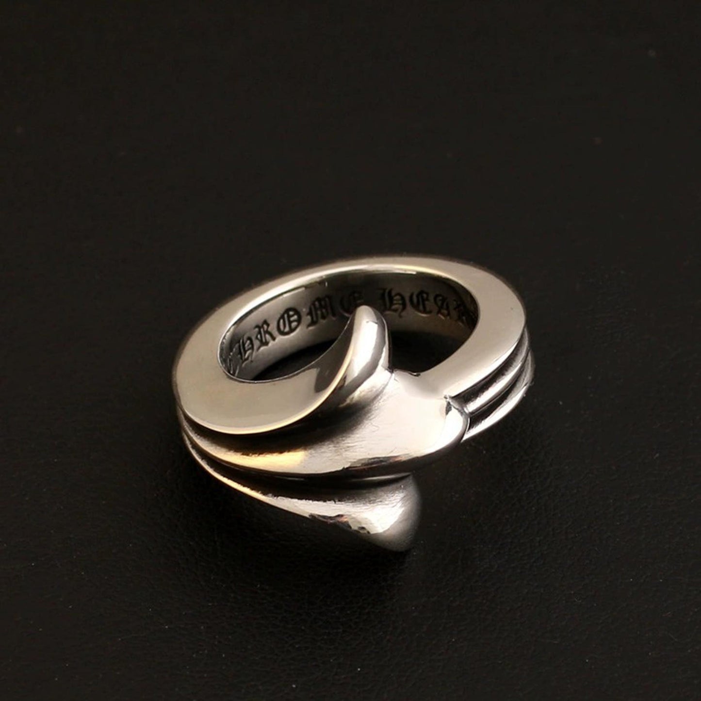 Sterling Silver Gothic Iris Ring, Chrome Hearts Punk Statement Rings