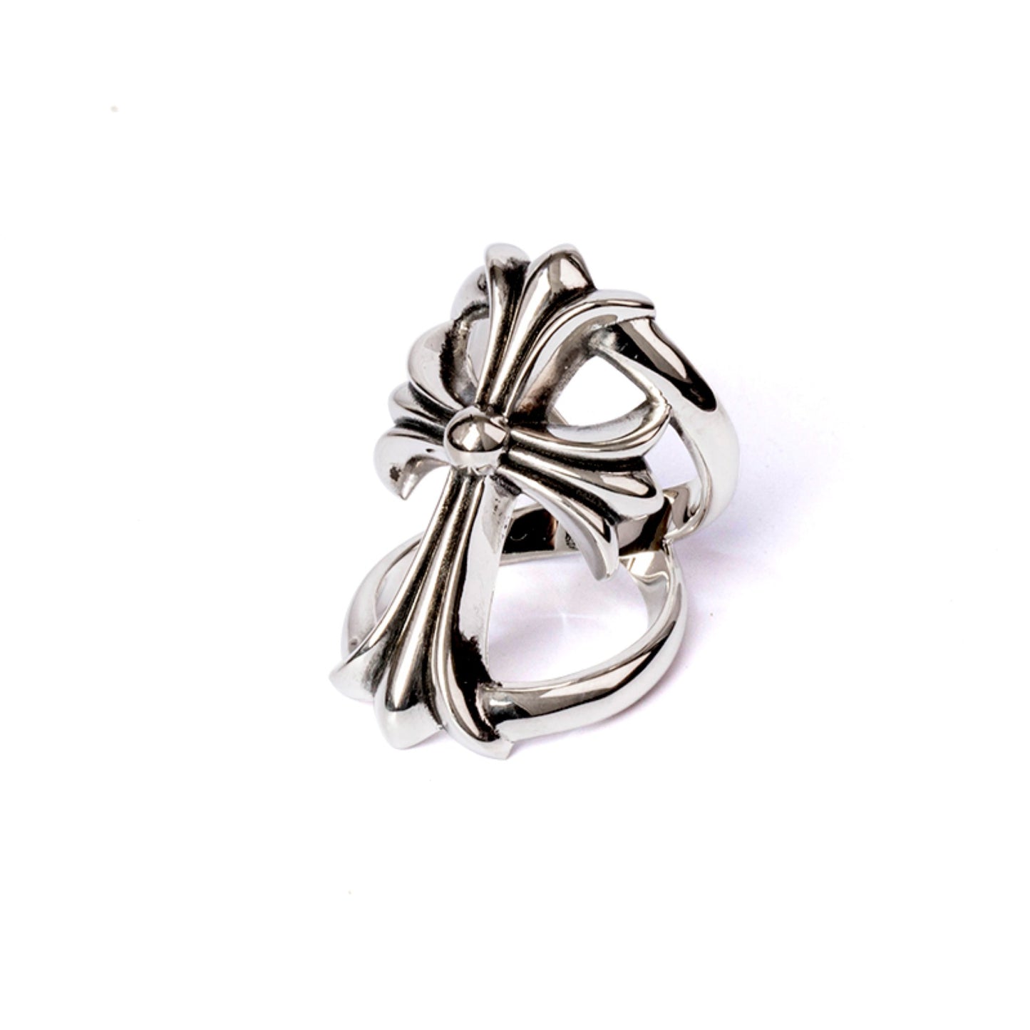 Chrome Hearts Infinity Ring, 925 Silver Cross Punk Statement Ring for Couples
