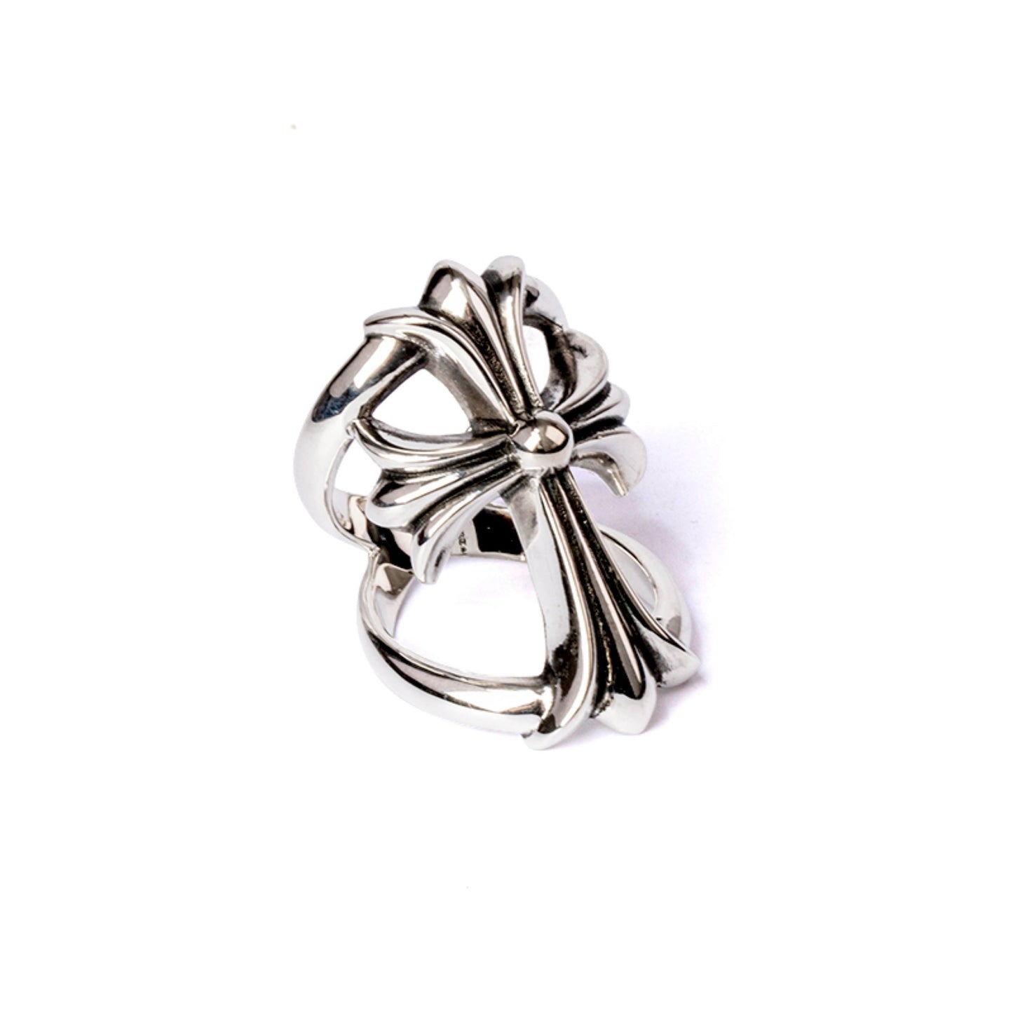 Chrome Hearts Infinity Ring, 925 Silver Cross Punk Statement Ring for Couples