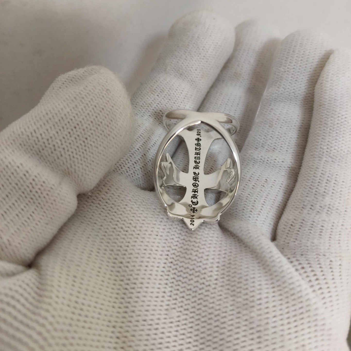 Chrome Hearts Infinity Ring, 925 Silver Cross Punk Statement Ring for Couples