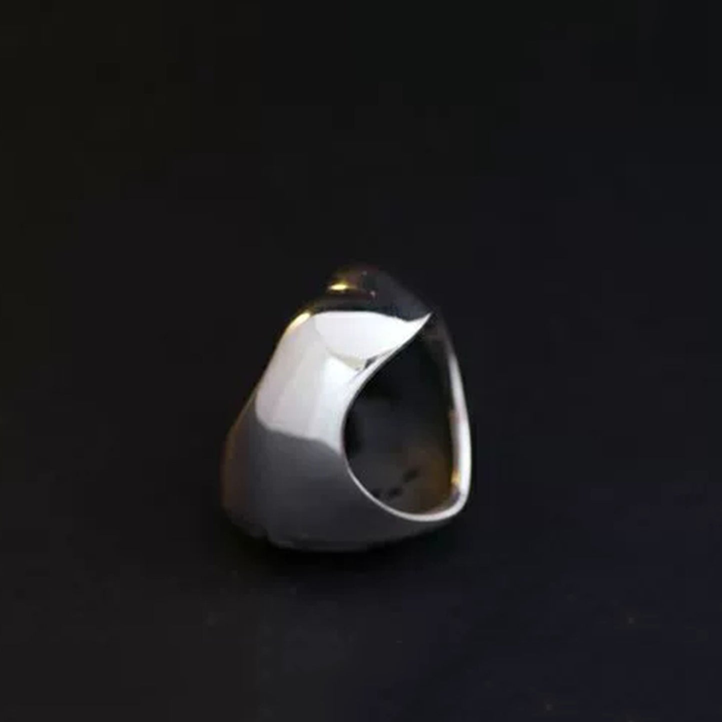 Chrome Hearts Large Hollow Heart Shape Ring, Sterling Silver Punk Statement Rings