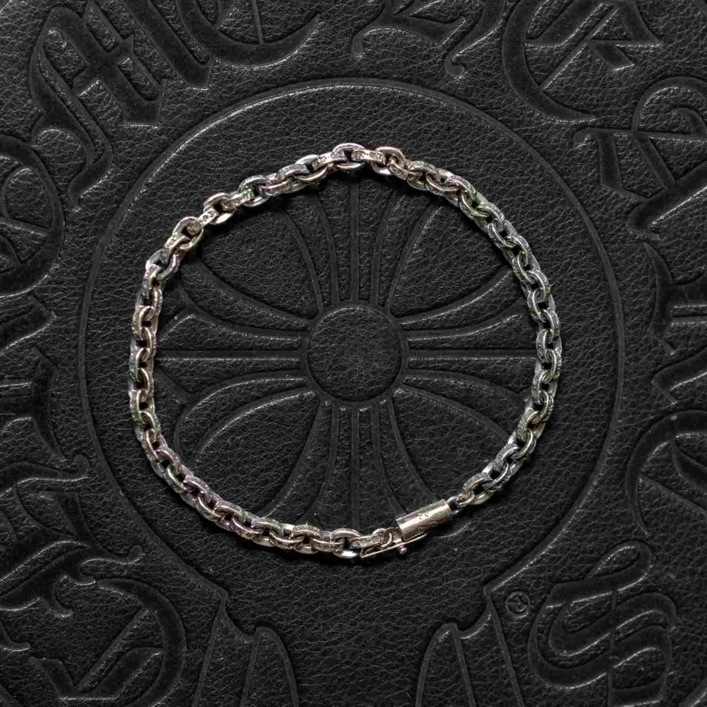 Chrome Hearts Letters Paper Chain Bracelet, Sterling Silver Punk Statement Bracelets