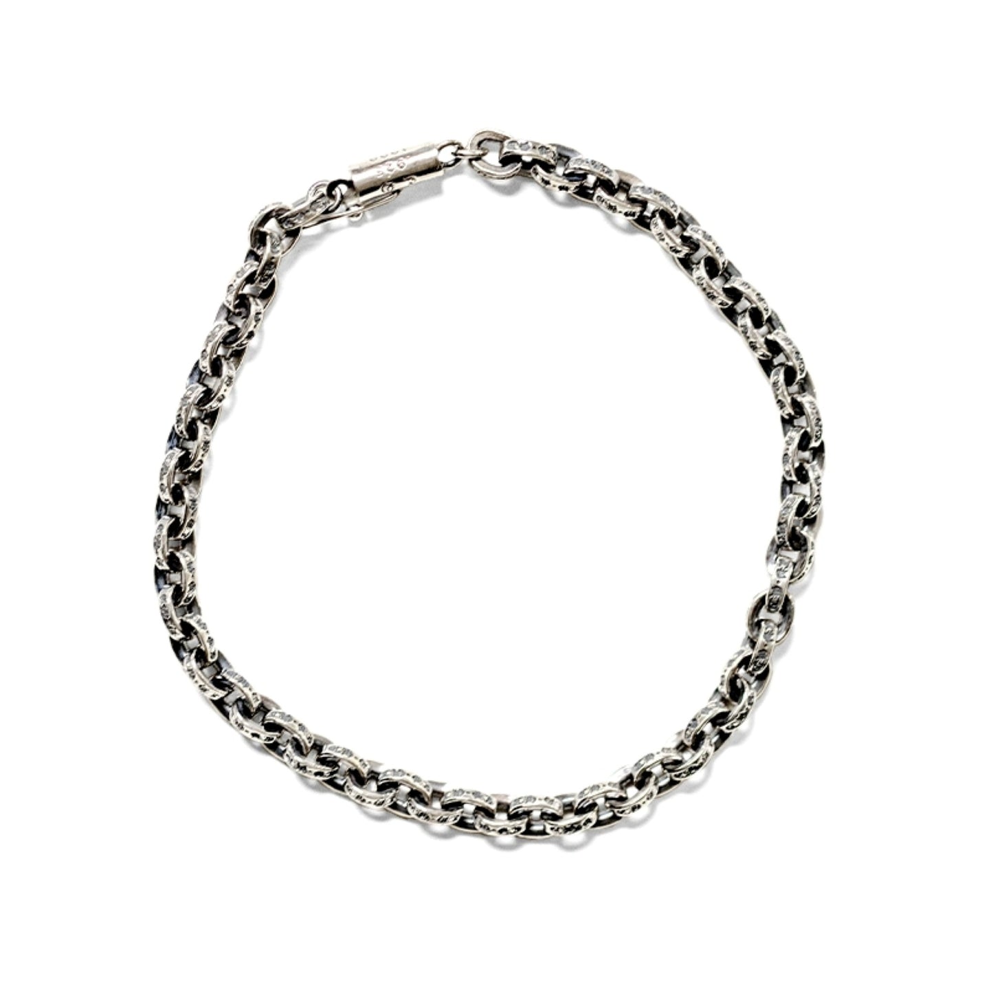 Chrome Hearts Letters Paper Chain Bracelet, Sterling Silver Punk Statement Bracelets