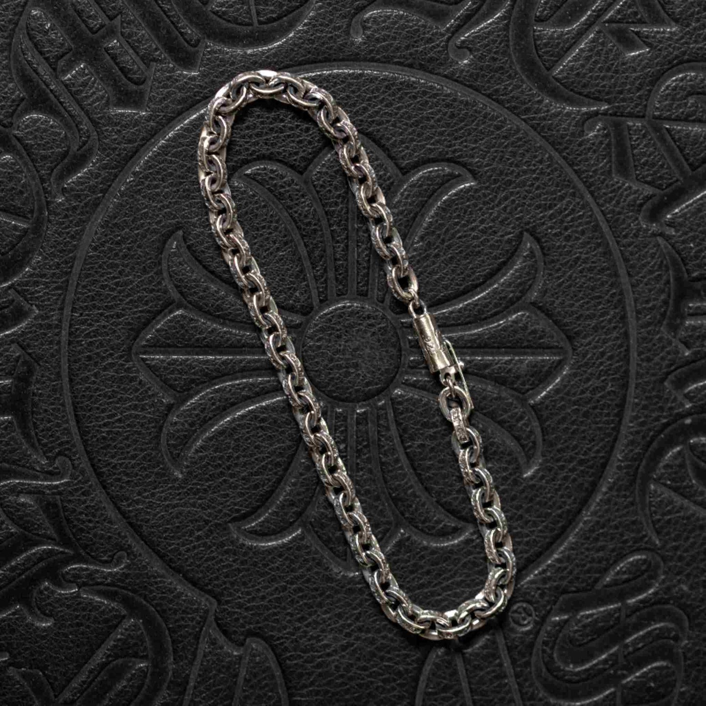 Chrome Hearts Letters Paper Chain Bracelet, Sterling Silver Punk Statement Bracelets