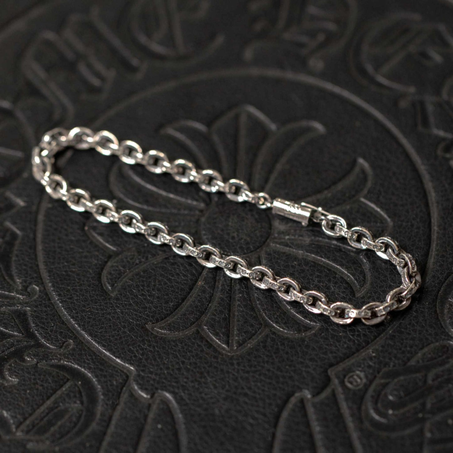 Chrome Hearts Letters Paper Chain Bracelet, Sterling Silver Punk Statement Bracelets