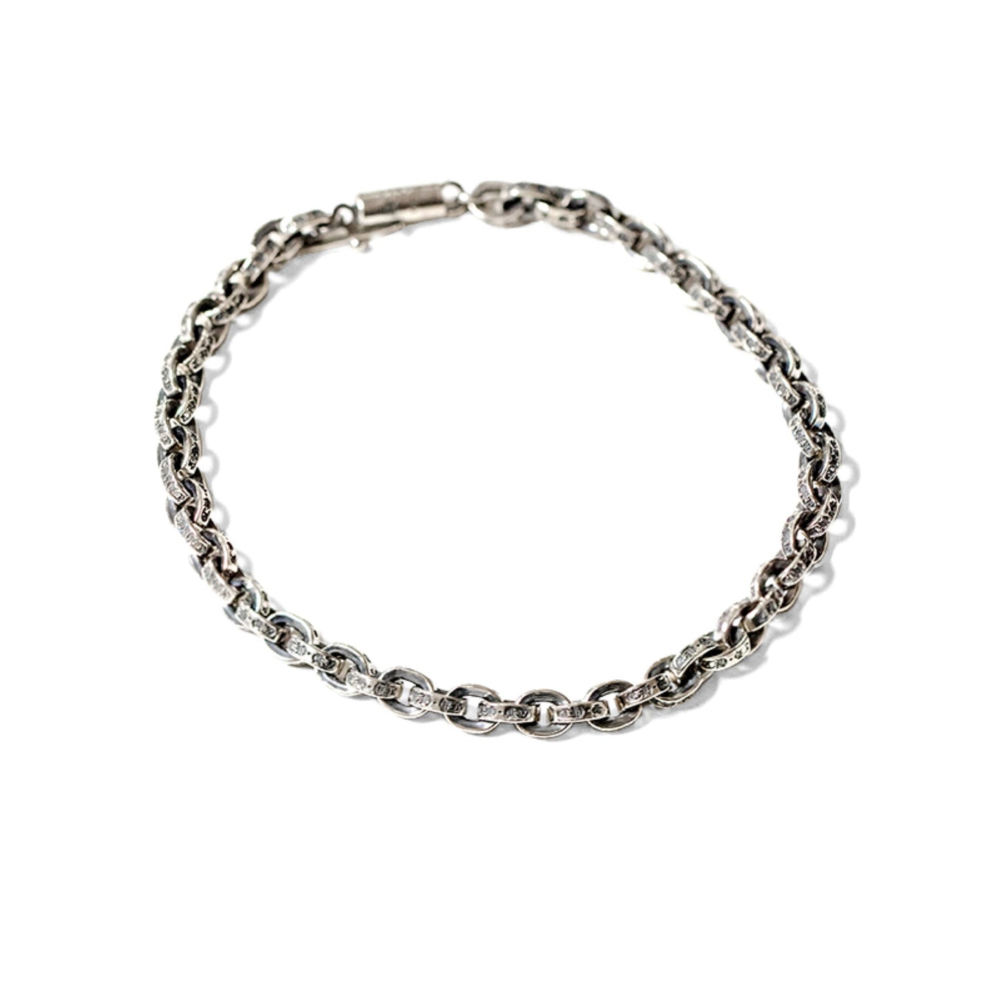 Chrome Hearts Letters Paper Chain Bracelet, Sterling Silver Punk Statement Bracelets