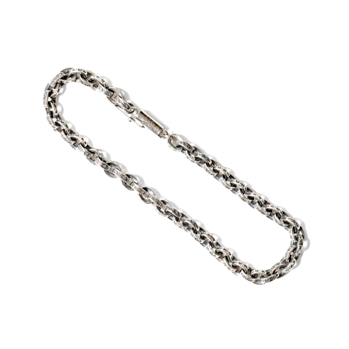 Chrome Hearts Letters Paper Chain Bracelet, Sterling Silver Punk Statement Bracelets