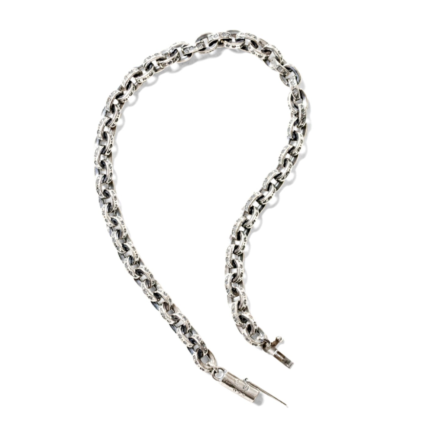 Chrome Hearts Letters Paper Chain Bracelet, Sterling Silver Punk Statement Bracelets