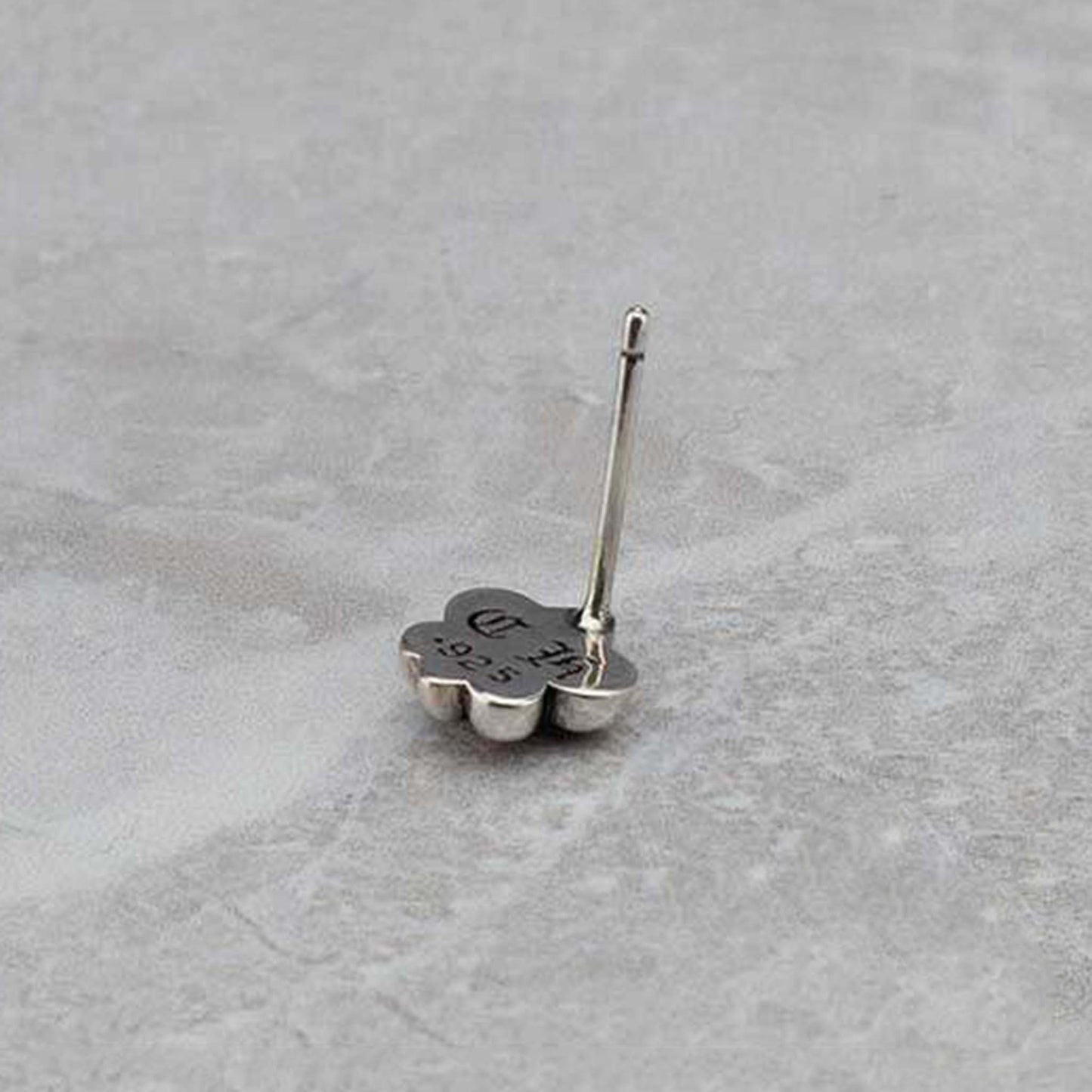 Chrome Hearts Scout Flower Fleur-de-lis Earring, Sterling Silver Punk Statement Stud Earrings