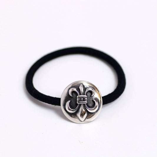Chrome Hearts Scout Flower Hair Ties & Bracelets, Sterling Silver Punk Statement Ponytail Holder