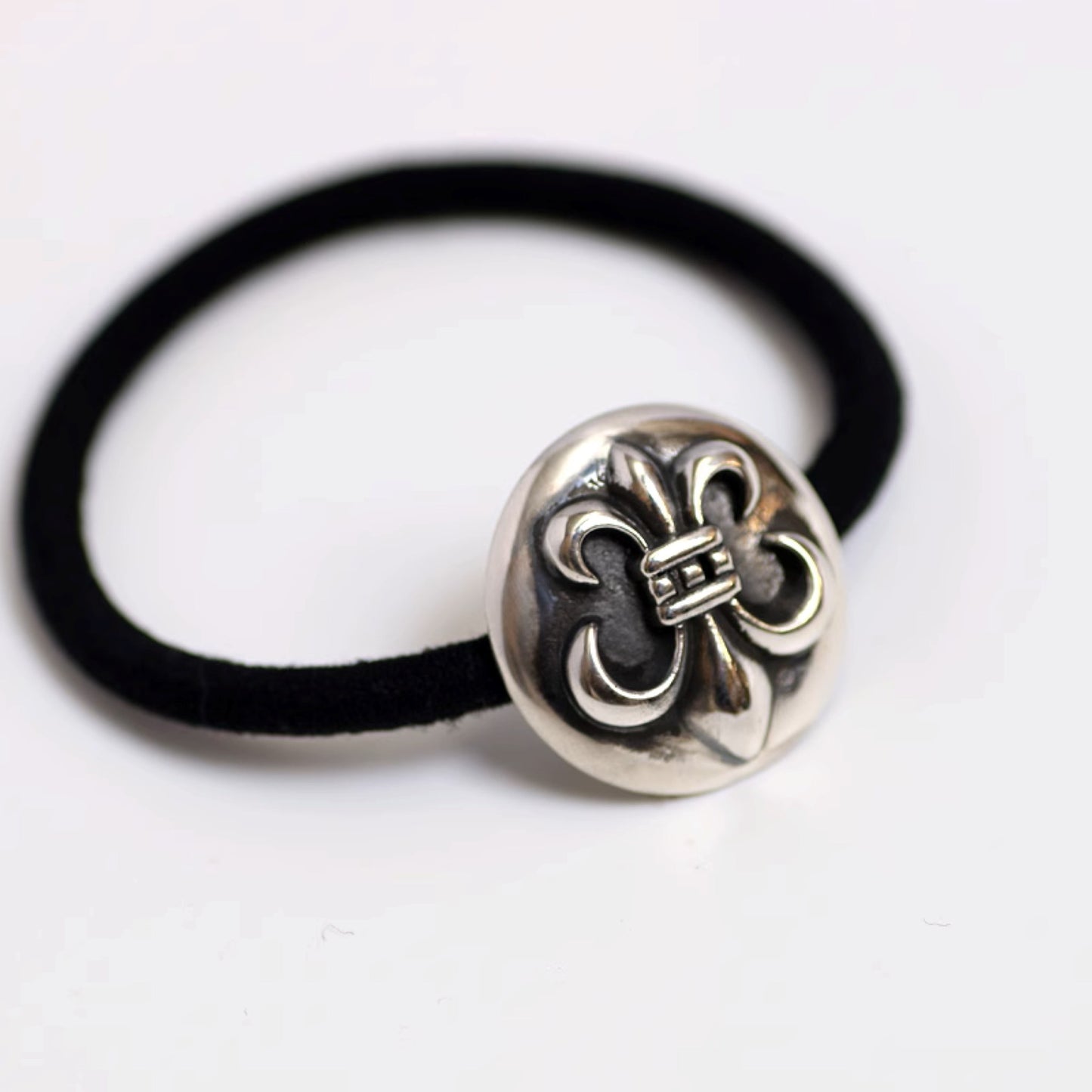 Chrome Hearts Scout Flower Hair Ties & Bracelets, Sterling Silver Punk Statement Ponytail Holder