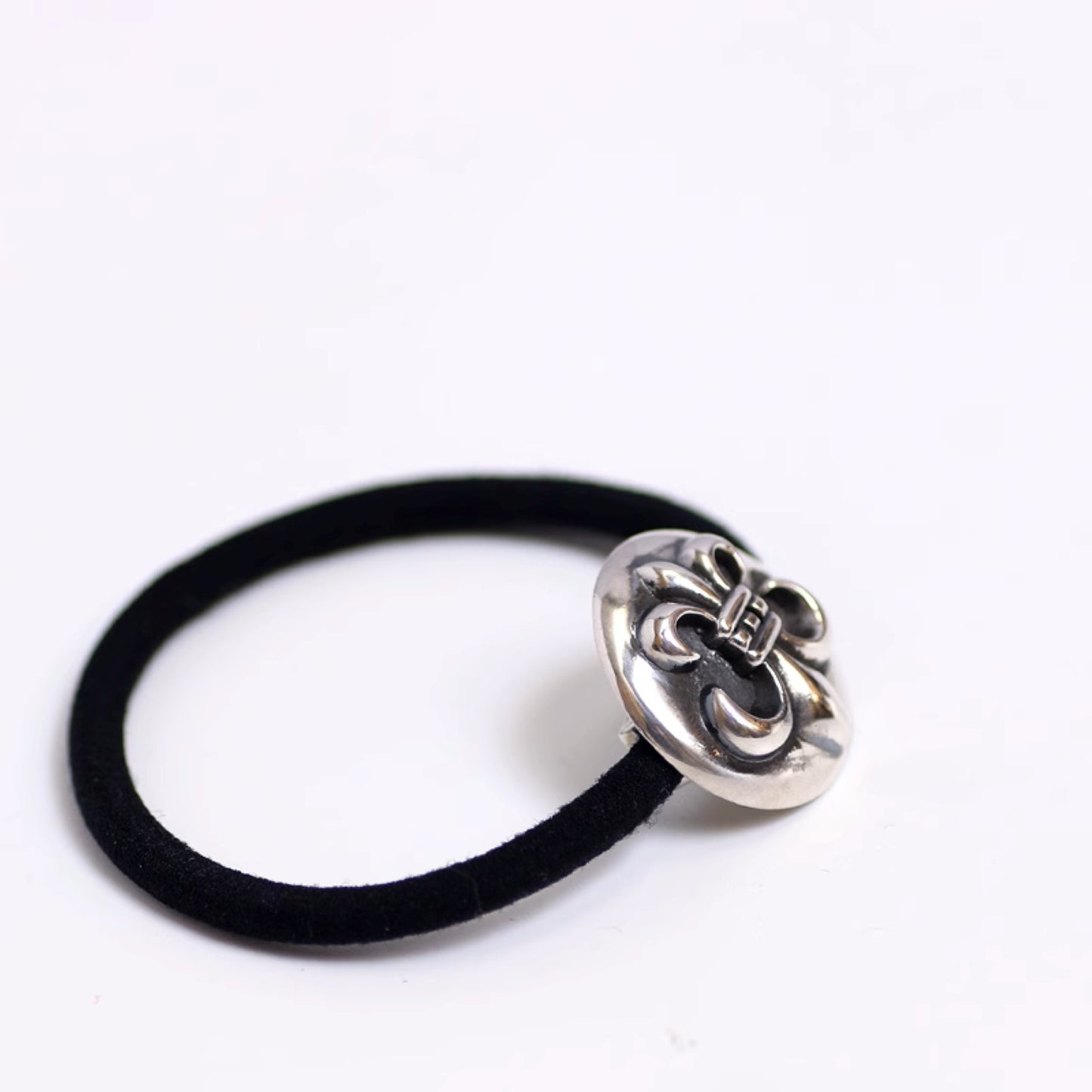 Chrome Hearts Scout Flower Hair Ties & Bracelets, Sterling Silver Punk Statement Ponytail Holder