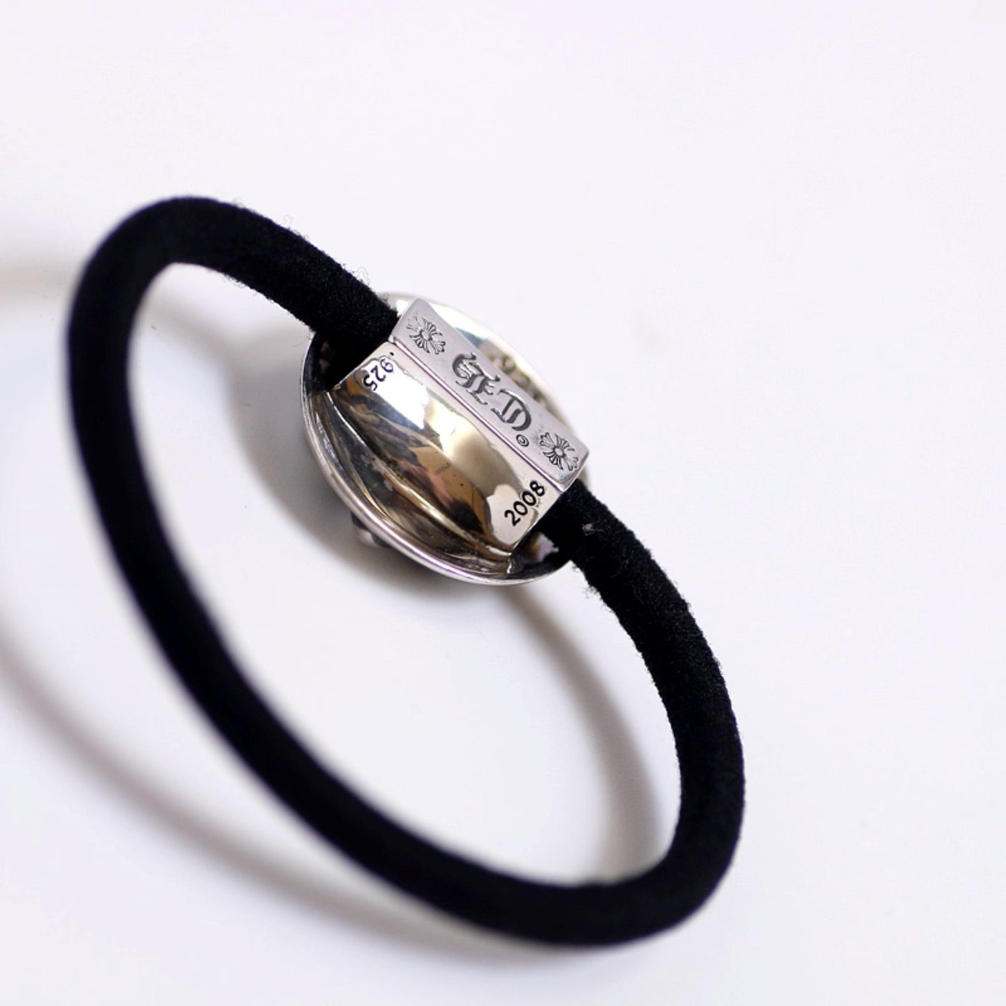 Chrome Hearts Scout Flower Hair Ties & Bracelets, Sterling Silver Punk Statement Ponytail Holder