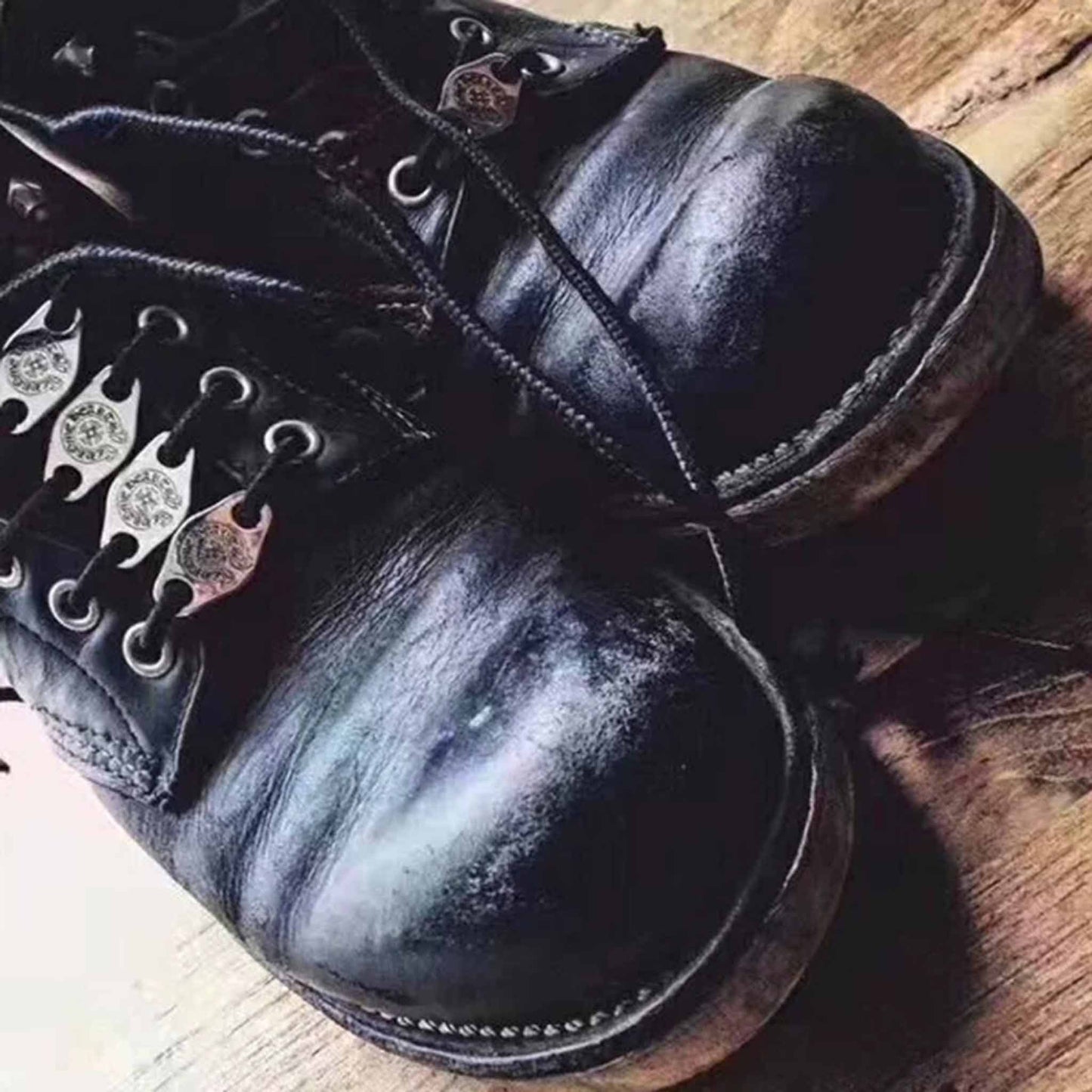 Chrome Hearts Gothic Cross Shoelace Buckle, Punk Statement Sterling Silver Accessory