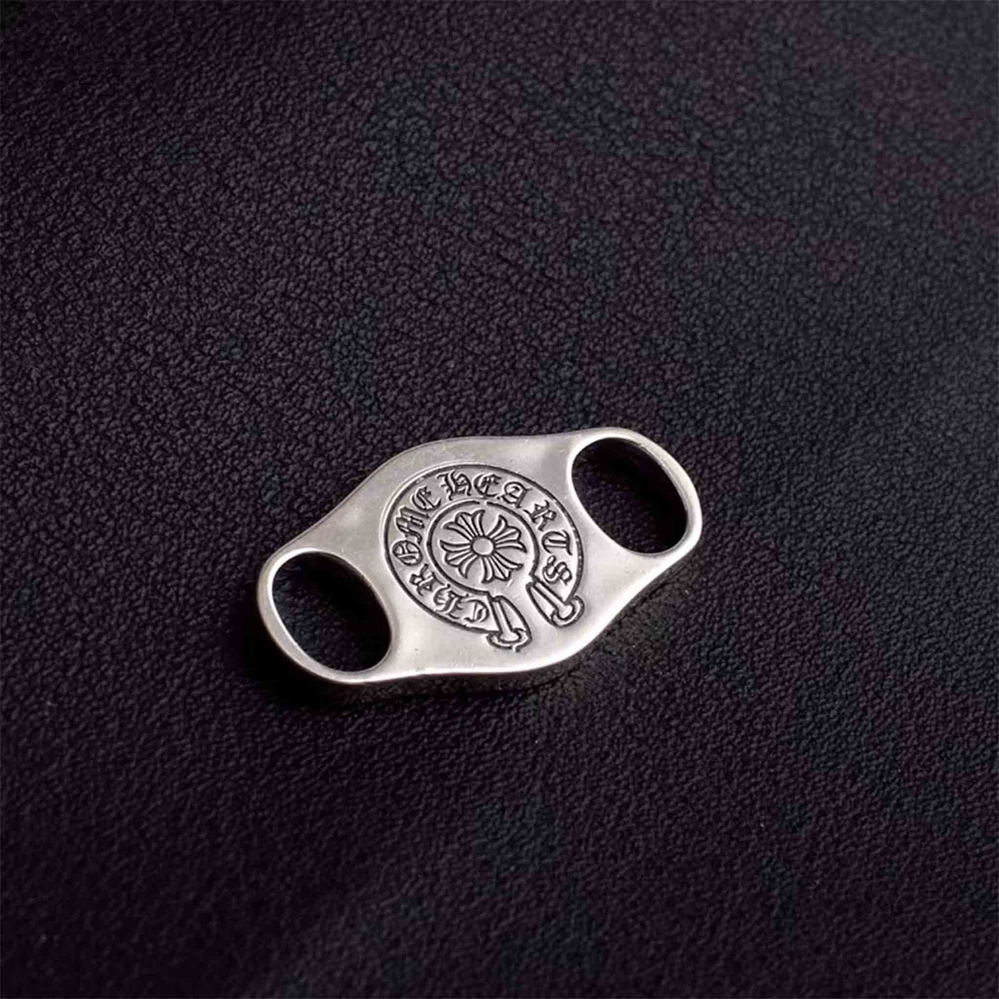 Chrome Hearts Gothic Cross Shoelace Buckle, Punk Statement Sterling Silver Accessory