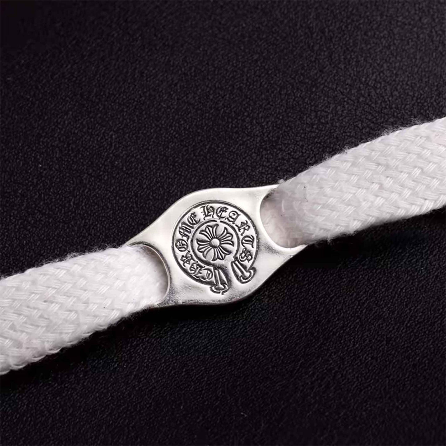 Chrome Hearts Gothic Cross Shoelace Buckle, Punk Statement Sterling Silver Accessory