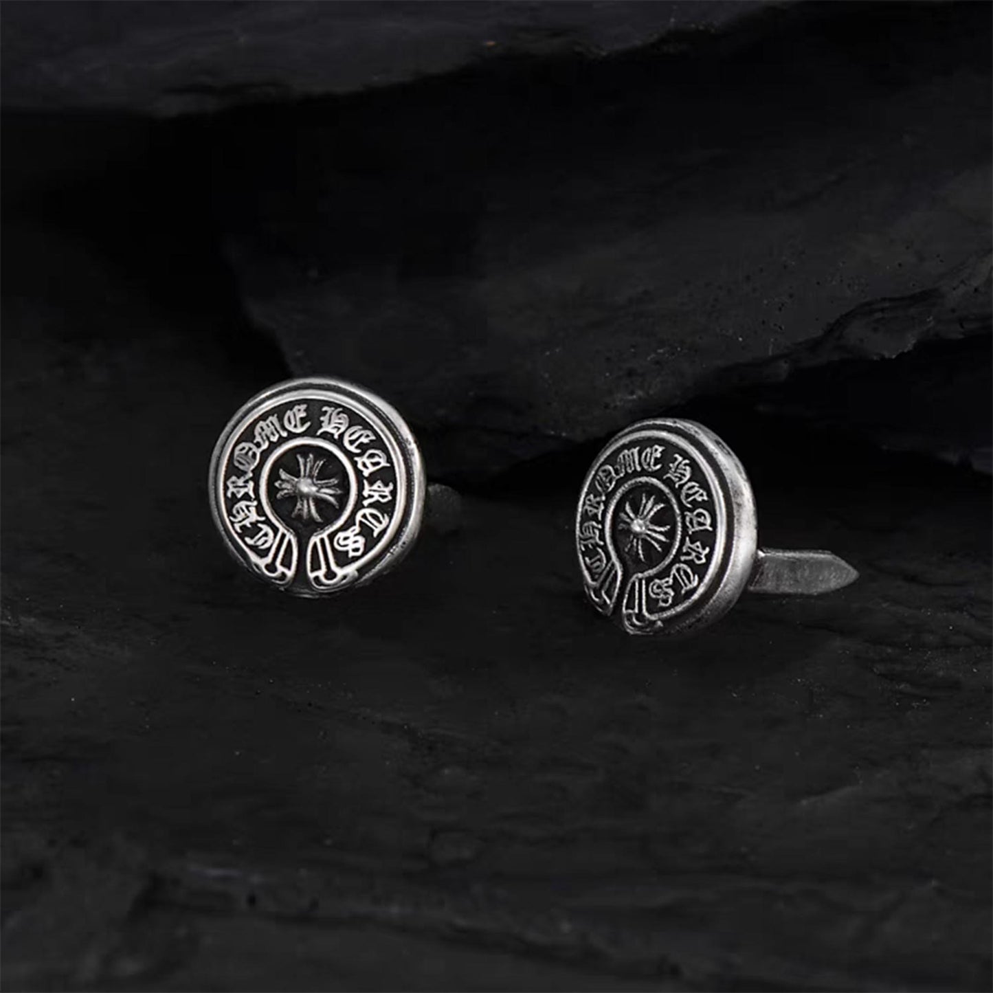 Chrome Hearts Logo Signet Buckle for Leather Goods, Punk Statement Sterling Silver Accessory