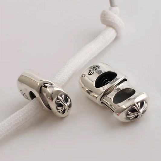 Chrome Hearts Gothic Cross Clothes Rope Buckle, Punk Statement Sterling Silver Accessory