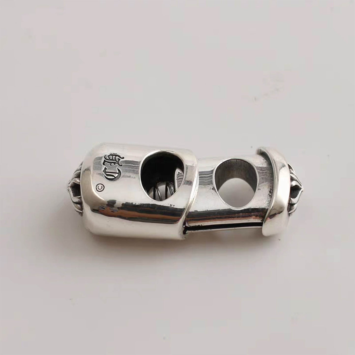 Chrome Hearts Gothic Cross Clothes Rope Buckle, Punk Statement Sterling Silver Accessory