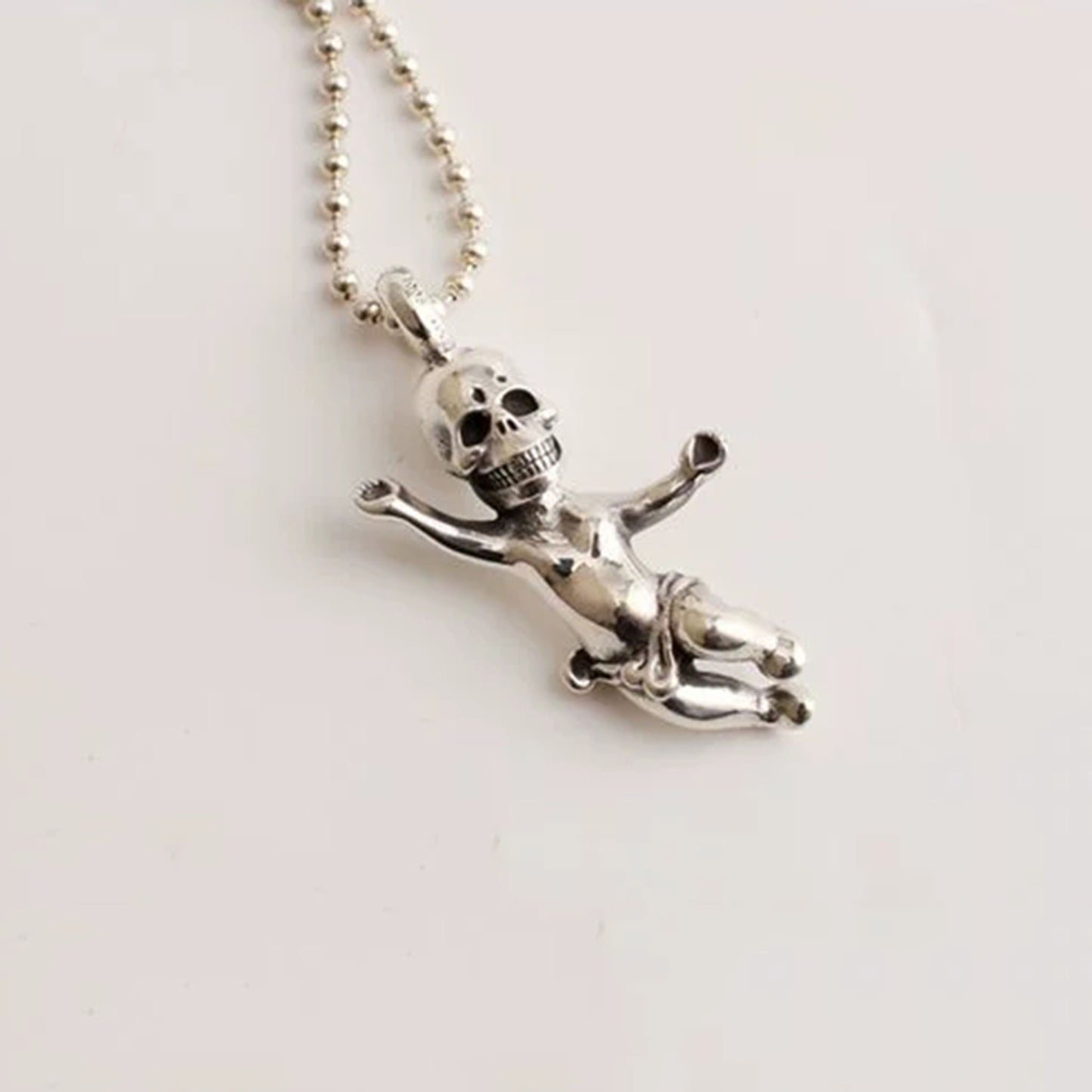 Chrome Hearts FOTI Skeleton Soldiers Pendant, Sterling Silver Statement Gothic Charm for Necklaces