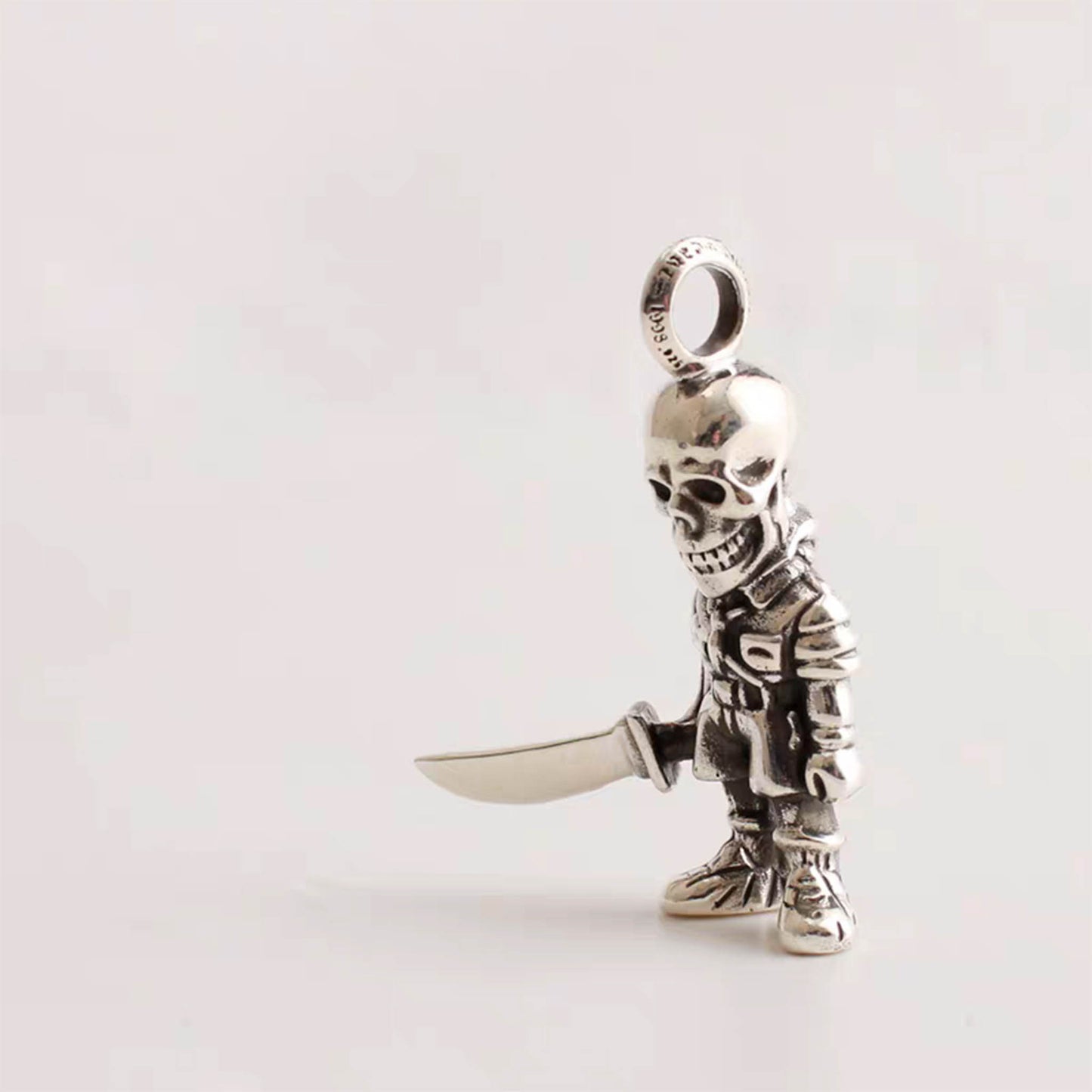 Chrome Hearts FOTI Skeleton Soldiers Pendant, Sterling Silver Statement Gothic Charm for Necklaces