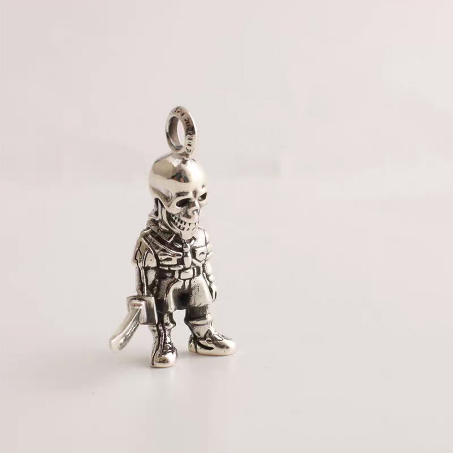 Chrome Hearts FOTI Skeleton Soldiers Pendant, Sterling Silver Statement Gothic Charm for Necklaces