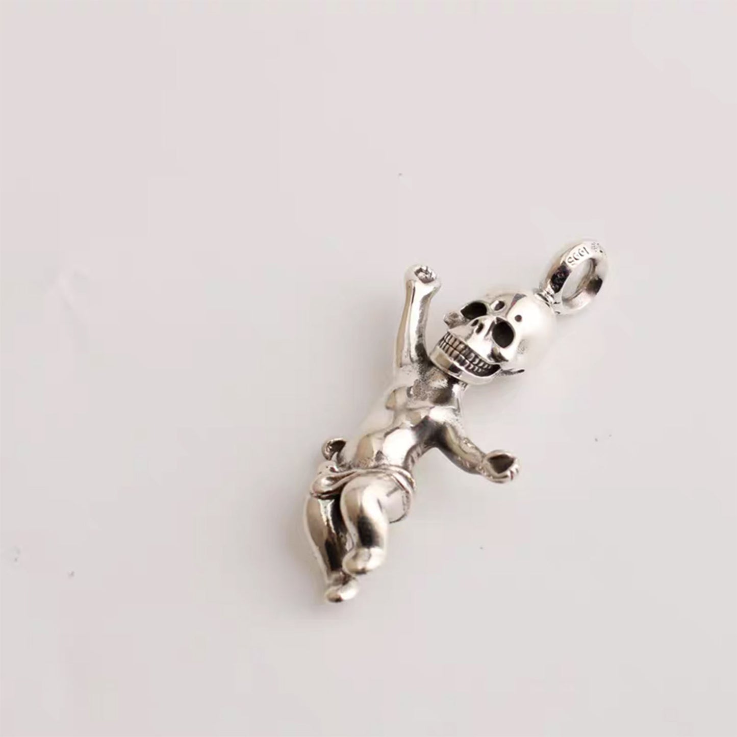 Chrome Hearts FOTI Skeleton Soldiers Pendant, Sterling Silver Statement Gothic Charm for Necklaces