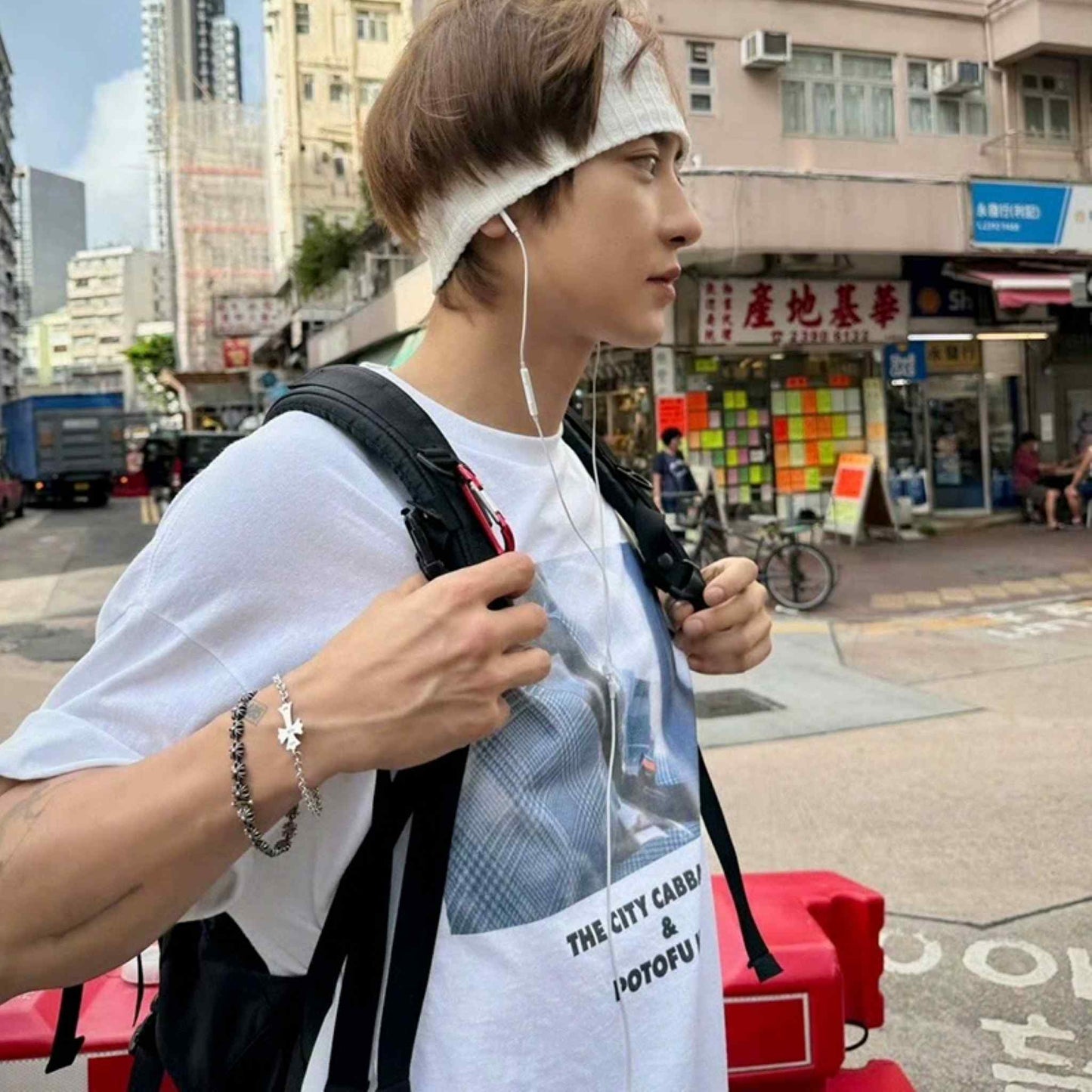 Chrome Hearts Style Tiny Plus Bracelet, Sterling Silver Punk Statement Bracelets, Gothic Cross Bracelet for Couples