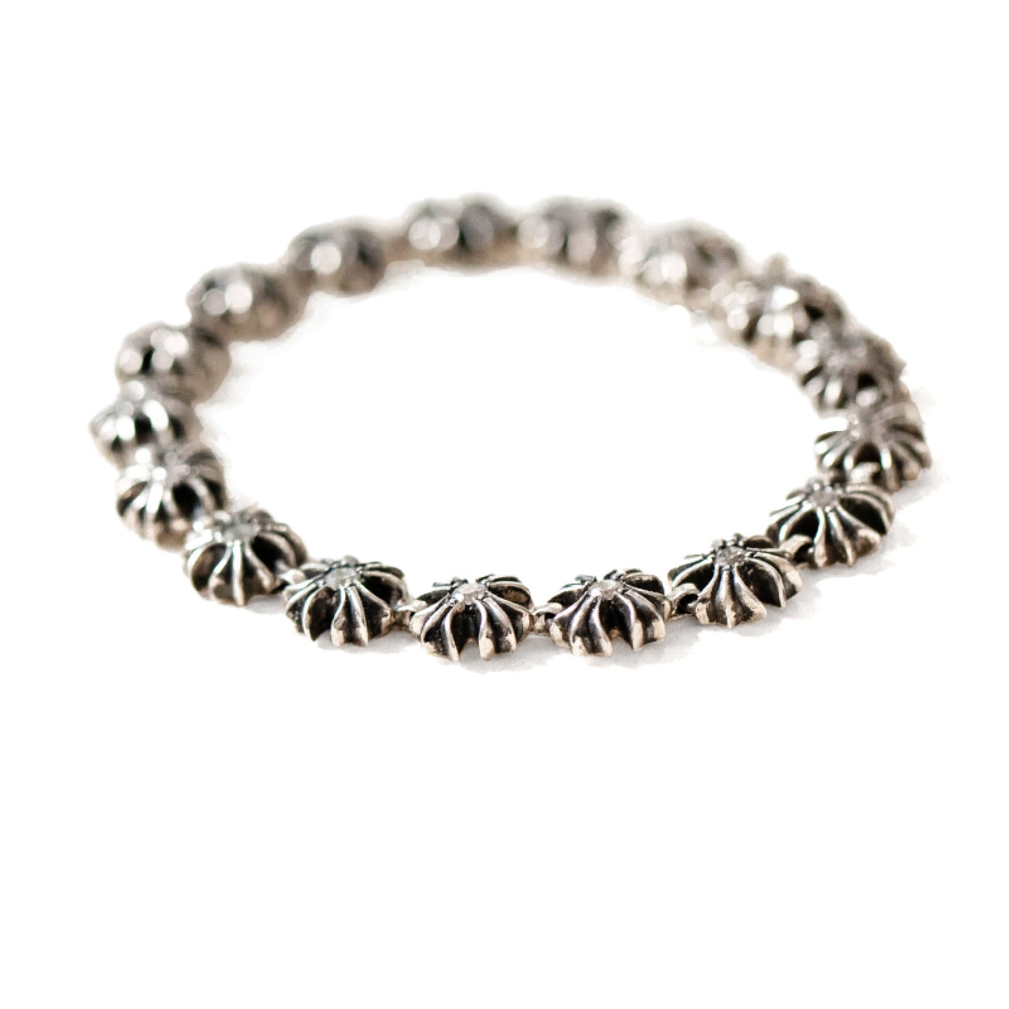 Chrome Hearts Style Tiny Plus Bracelet with Gems, Sterling Silver Punk Statement Bracelets, Gothic Cross Bracelet for Couples