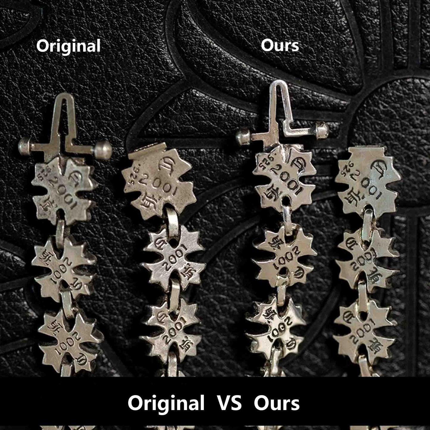 Chrome Hearts Style Tiny Plus Bracelet, Sterling Silver Punk Statement Bracelets, Gothic Cross Bracelet for Couples