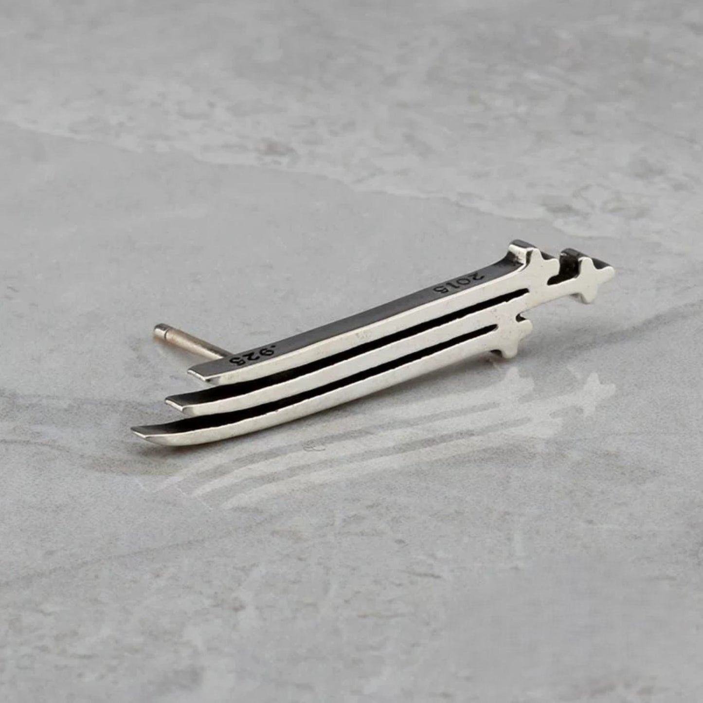 Chrome Hearts Gothic Multi-Daggers Earring, Sterling Silver Punk Statement Stud Earrings