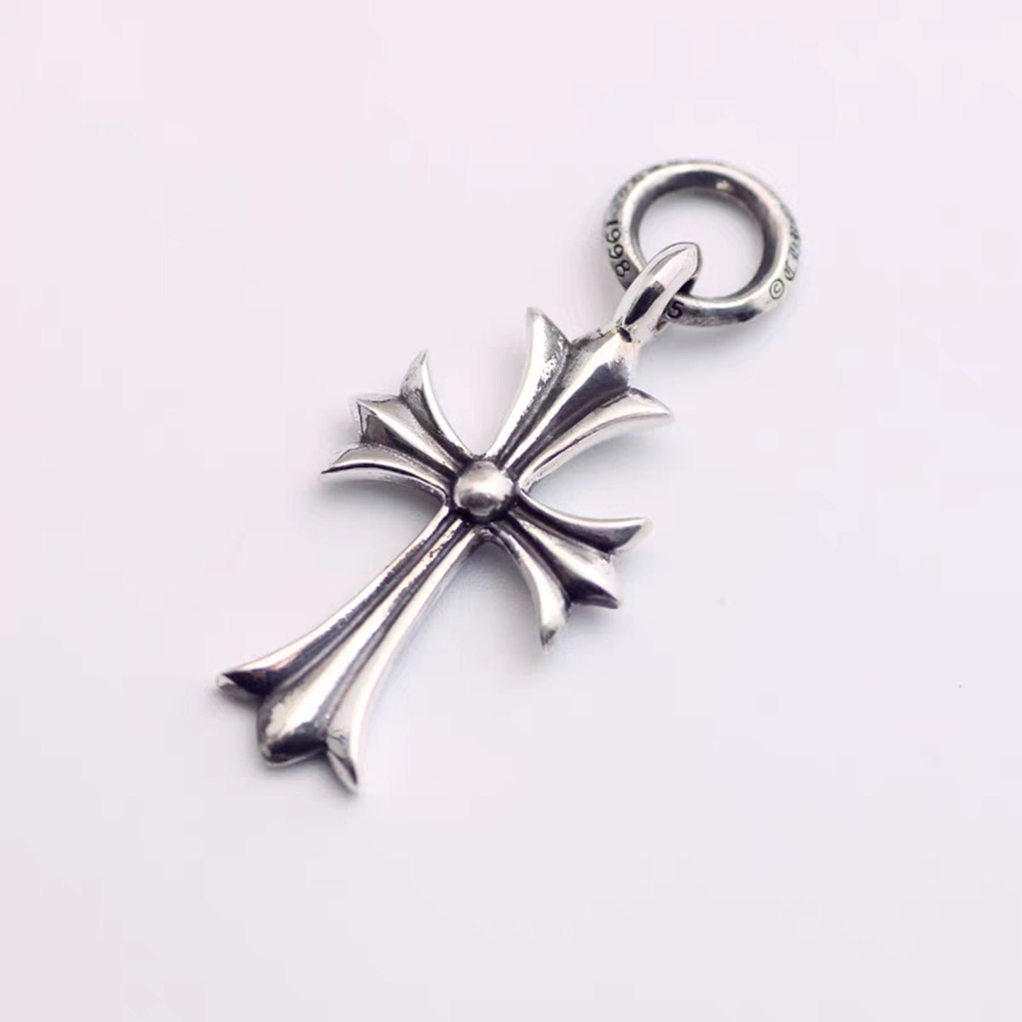 Sterling Silver Cross Pendant, Silver Gothic Cross Charm Pendant for Necklace