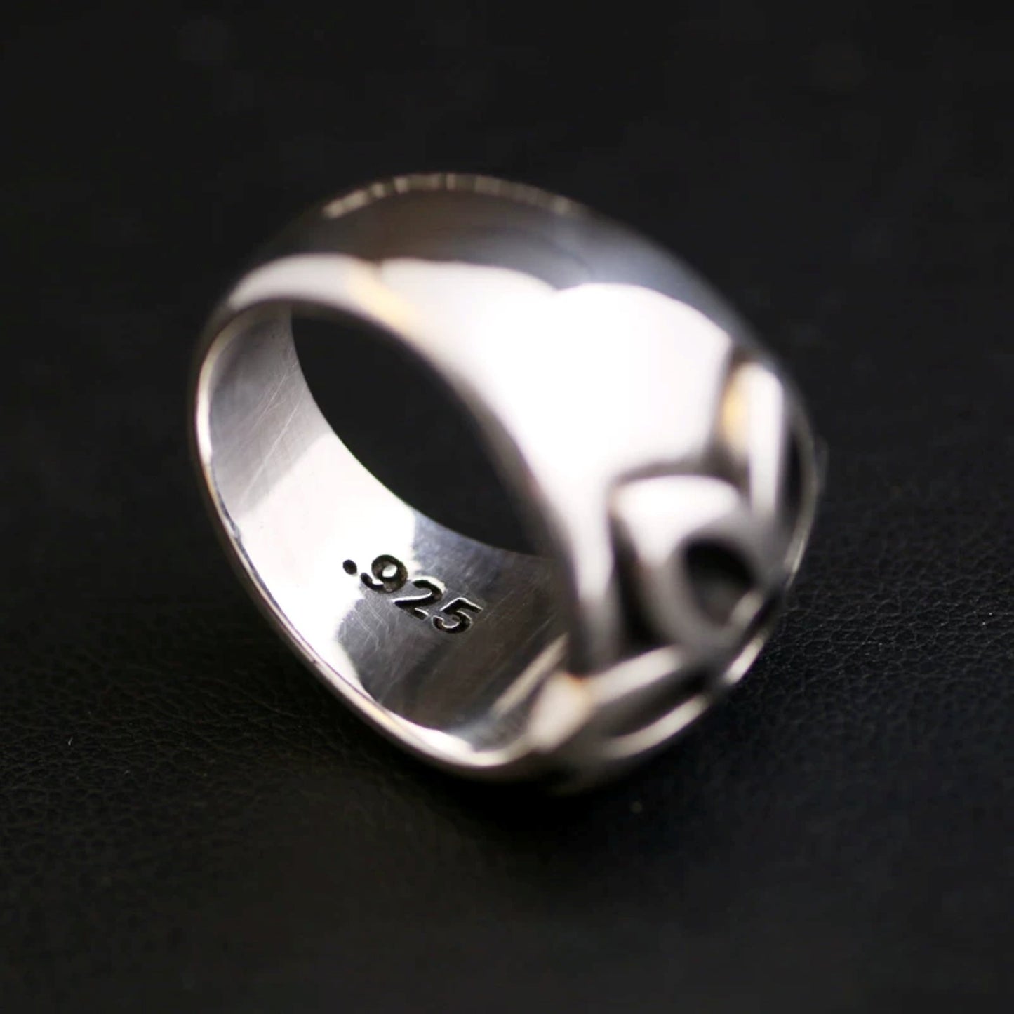 925 Silver Cherry Blossoms Shape Ring, Good Art GA Punk Statement Ring for Couples