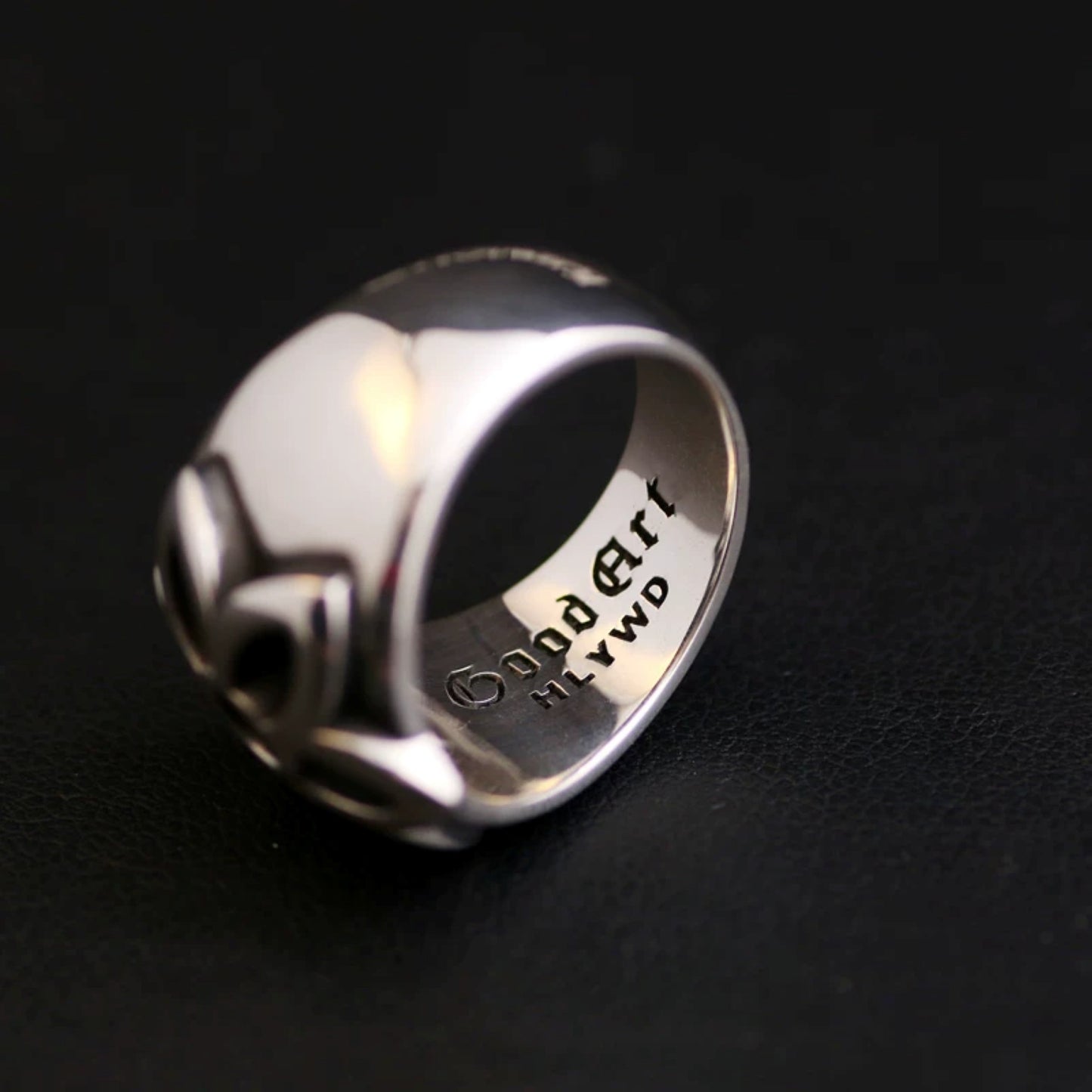 925 Silver Cherry Blossoms Shape Ring, Good Art GA Punk Statement Ring for Couples