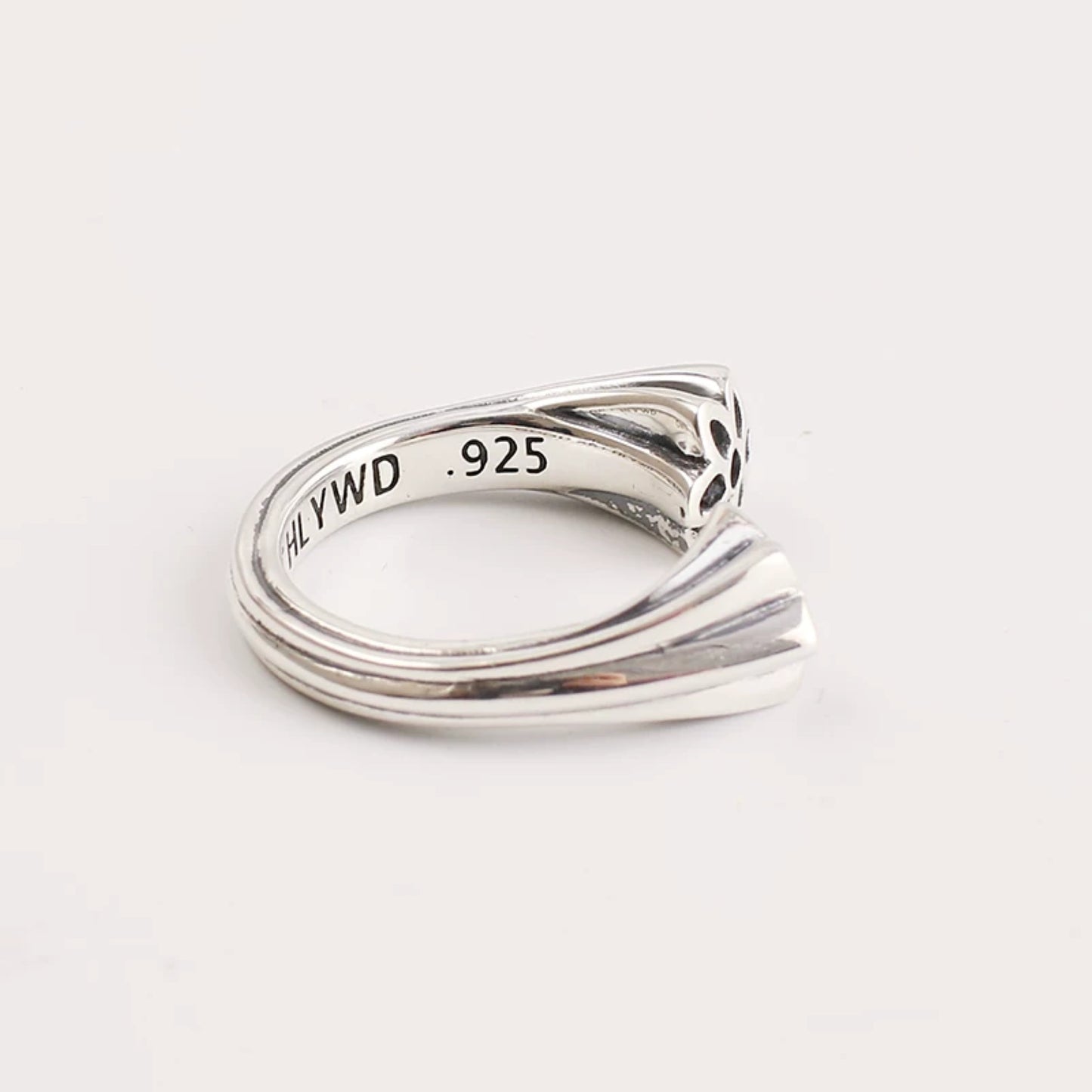 Good Art Double Cherry Blossoms Open Ring, GA Sterling Silver Punk Statement Ring for Couples