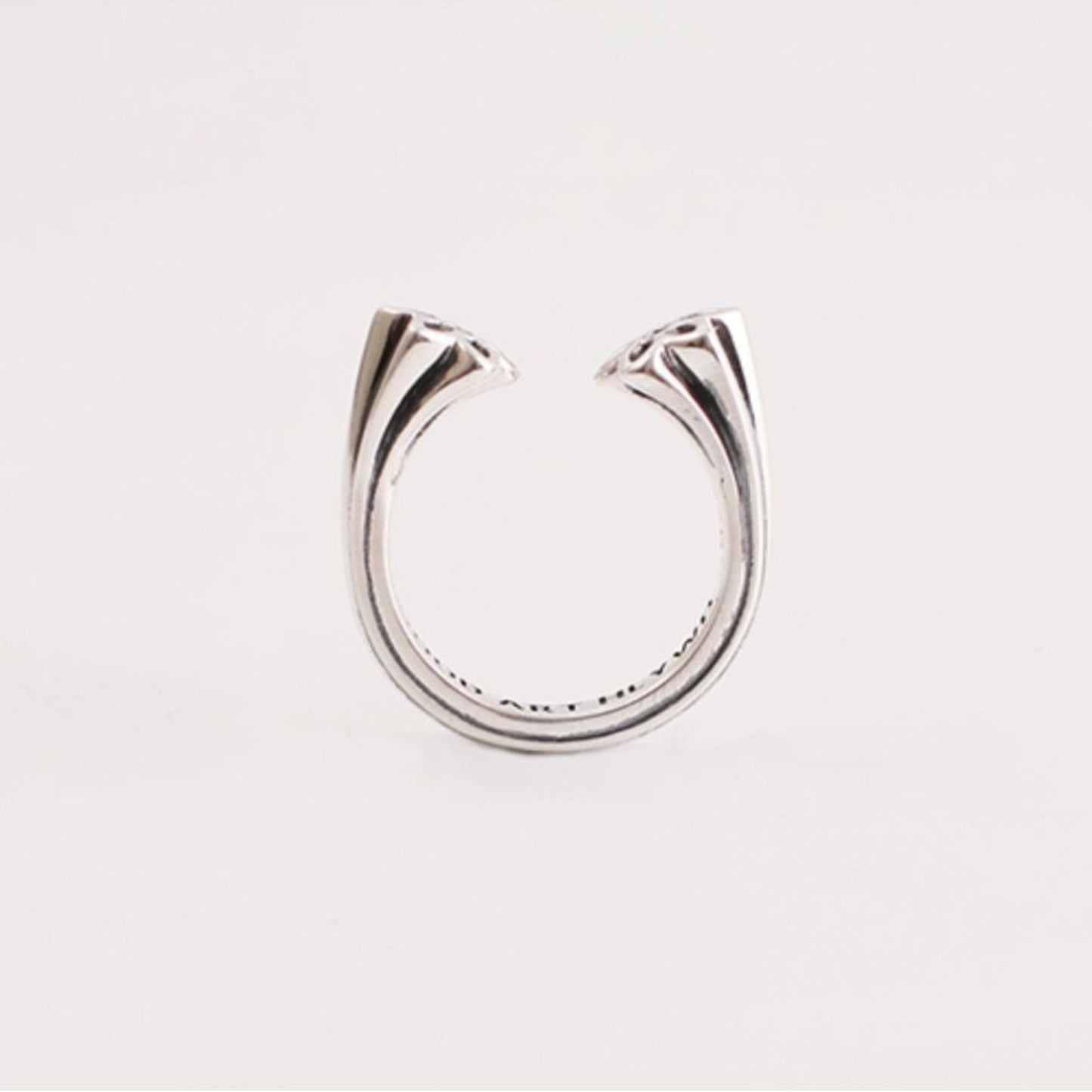Good Art Double Cherry Blossoms Open Ring, GA Sterling Silver Punk Statement Ring for Couples