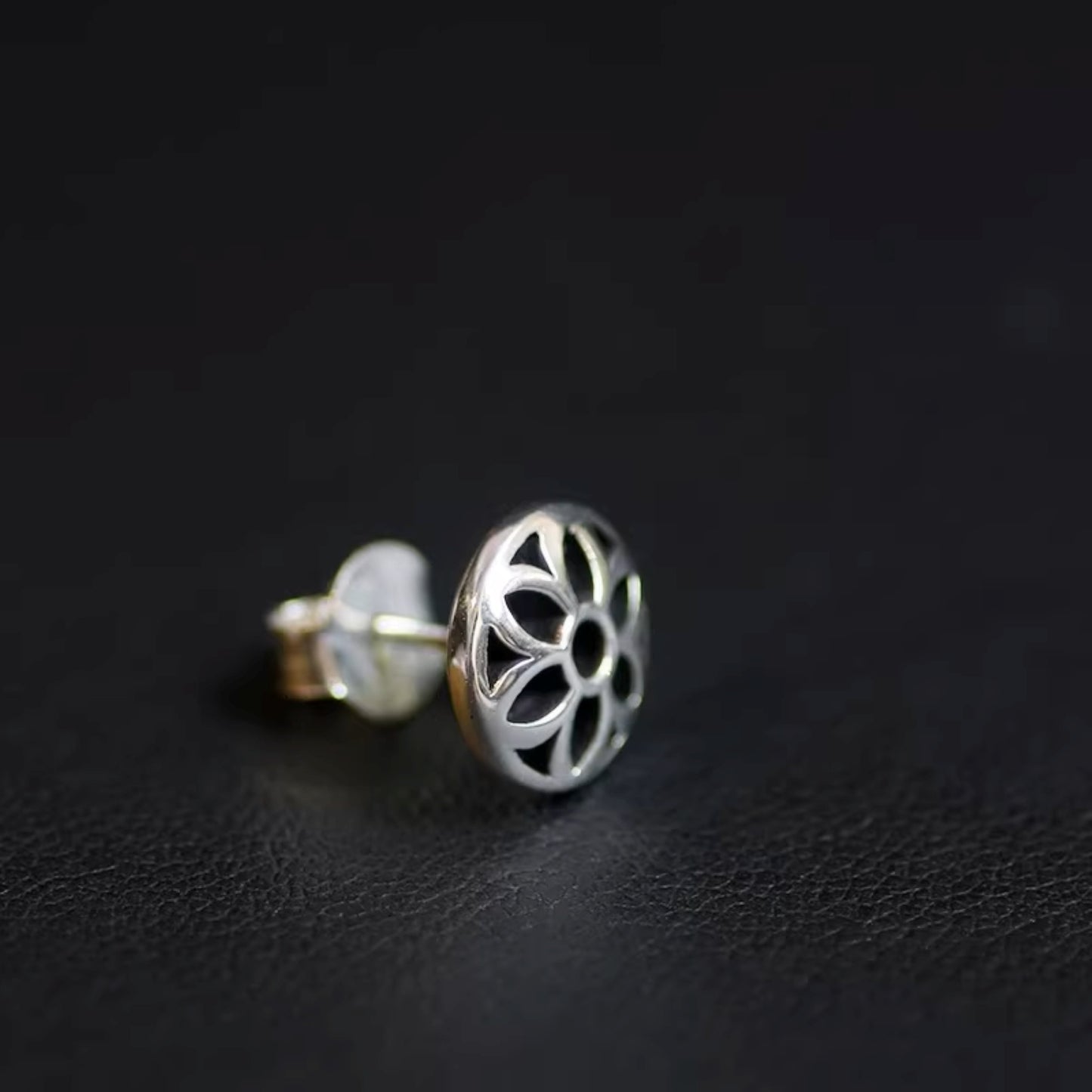 Good Art Cherry Blossoms Earrings, GA Sterling Silver Punk Statement Stud Earring for Couples