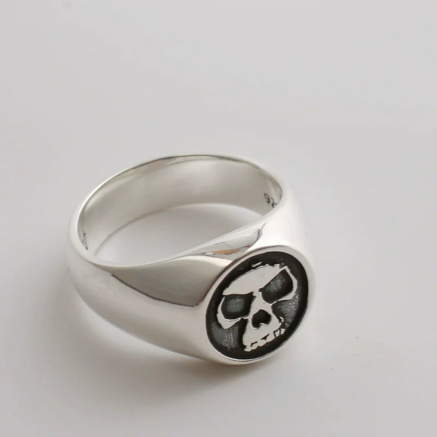 Good Art Gothic Skull Signet Ring, GA Sterling Silver Punk Statement Ring
