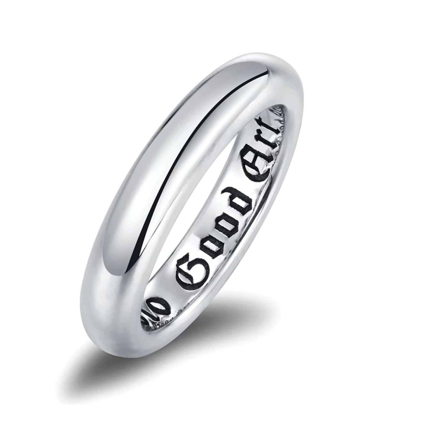 Good Art Sterling Silver Simple Ring, GA Punk Statement Ring for Couples