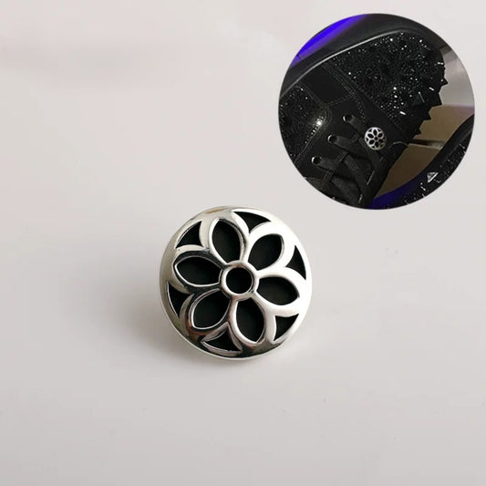 Good Art HLYWD Cherry Blossom Silver Shoelace Buckle, GA Punk Statement Accessory Buckle