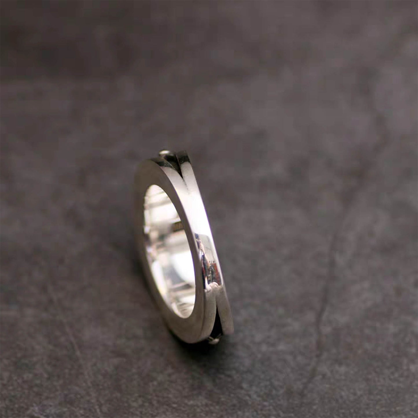 Sterling Silver Gothic Cross Flower Ring, Silver Punk Statement Rings, Bevel Angle Couples Relationship Ring