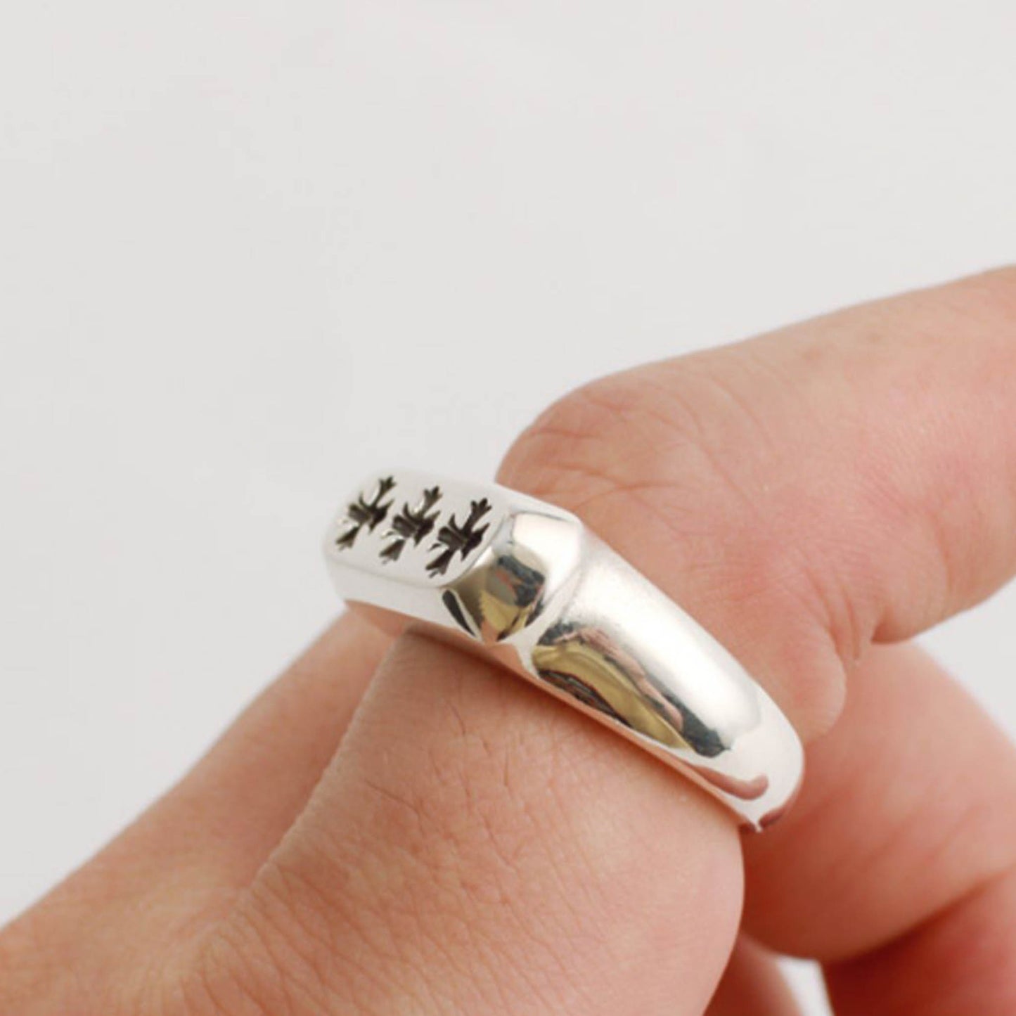 Sterling Silver Gothic Cross Ring, Chrome Hearts Punk Statement Silver Rings